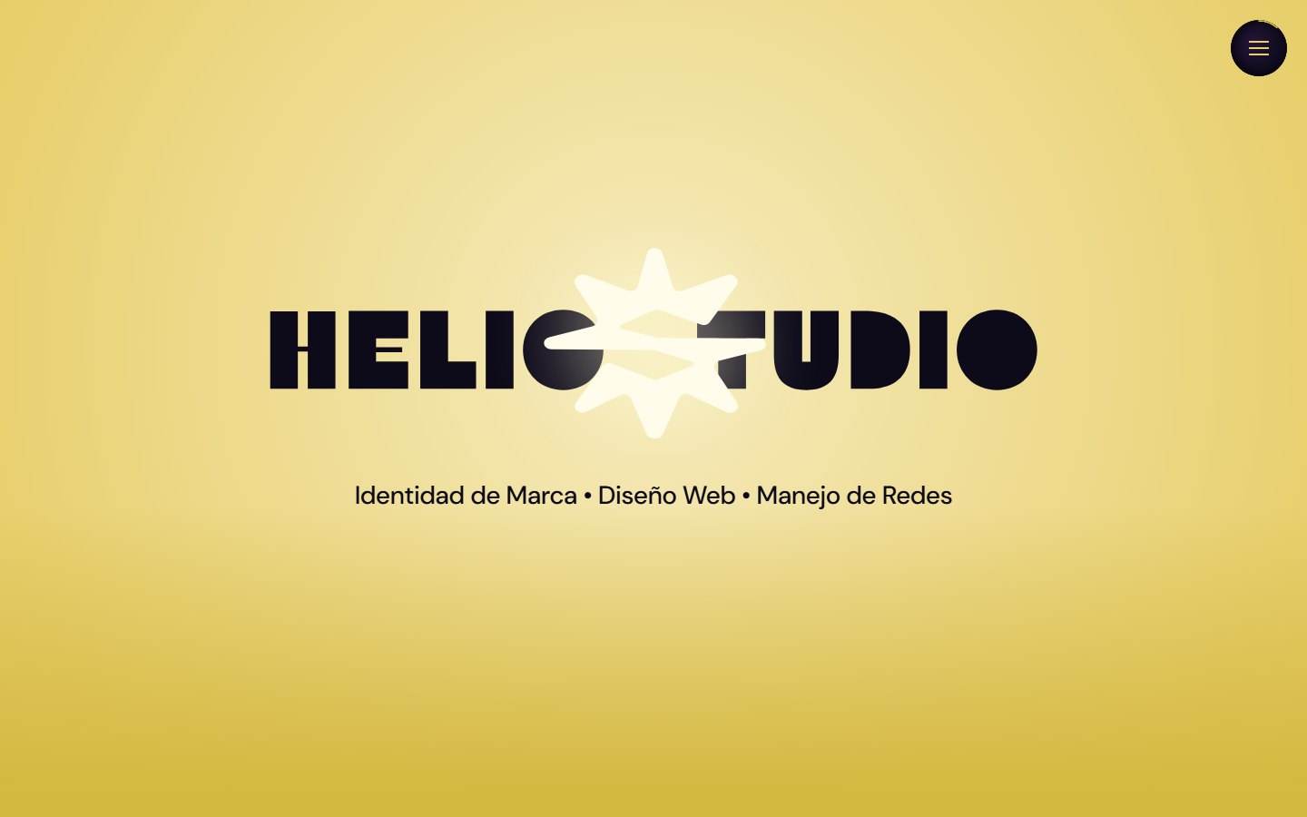 La página de HELIOS en una pantalla: el logo con el sol encendido